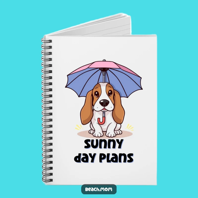 Funny Basset Hound Sun Notebook: Cute Dog Journal for Summer Notes