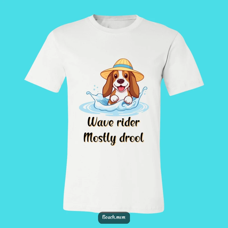 Funny Basset Hound Beach Bum T-Shirt - Joyful Splash Tee for Dog Lovers