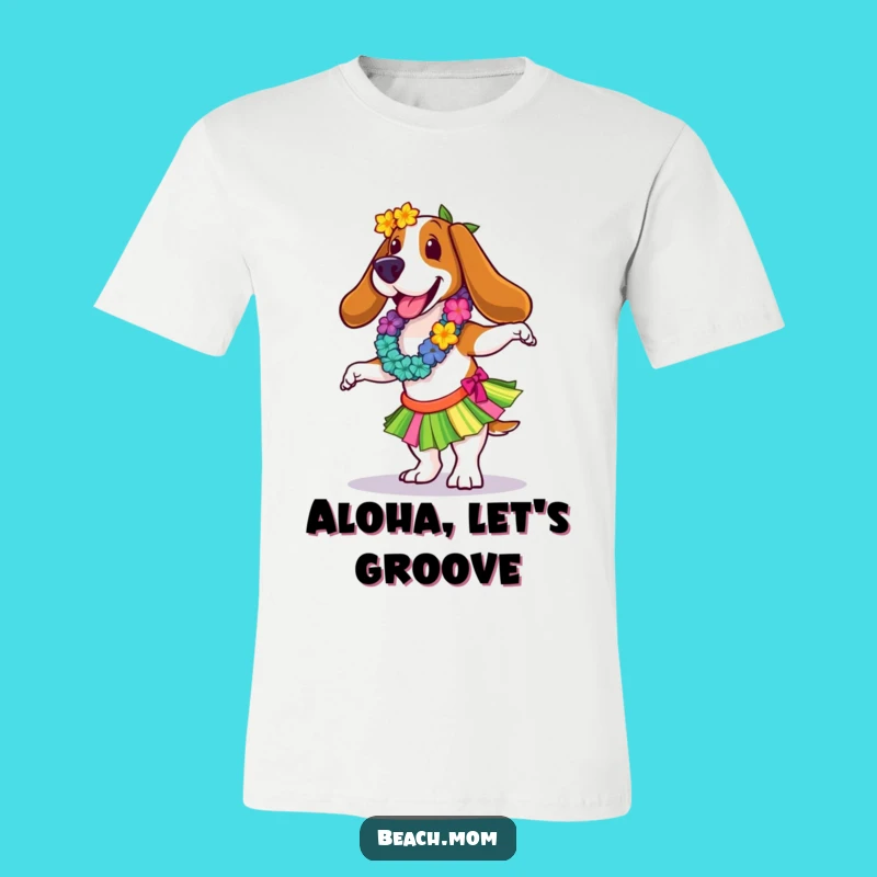 Funny Basset Hound Hula Dancer T-Shirt: Hilarious Tropical Hawaiian Shirt Gift
