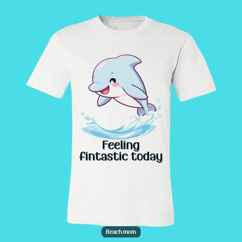 Funny Dolphin T-Shirt - Playful Leaping Cartoon for Beach Lovers
