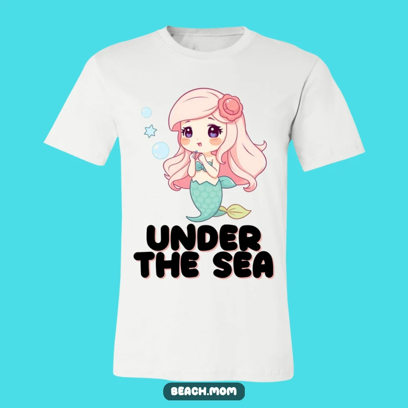 Funny Happy Mermaid Bubbles T-Shirt - Whimsical Sea Creature Tee!