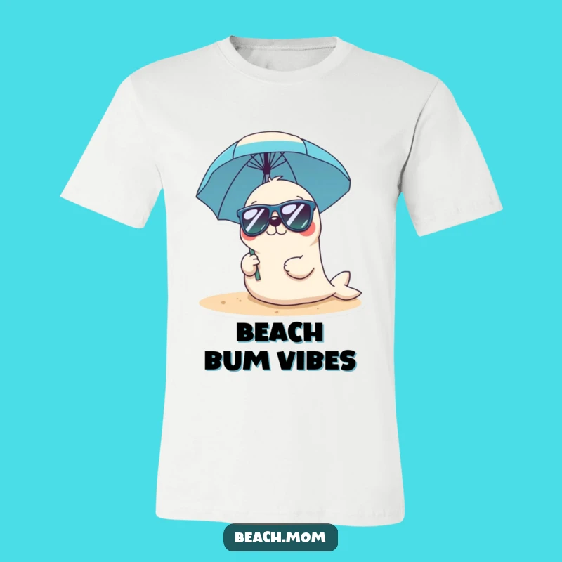 Funny Kawaii Seal Sunglasses T-Shirt - Cool Beach Vibe Tee Gift