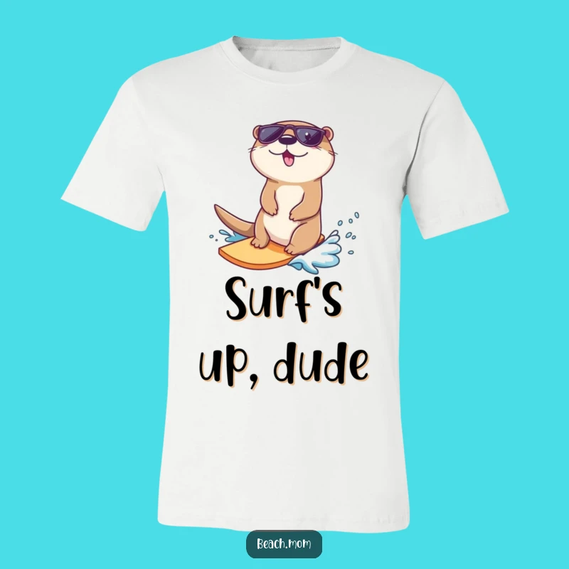 Funny Otter Sunglasses Surf T-Shirt: Cool Wave Rider Tee, Perfect Gift