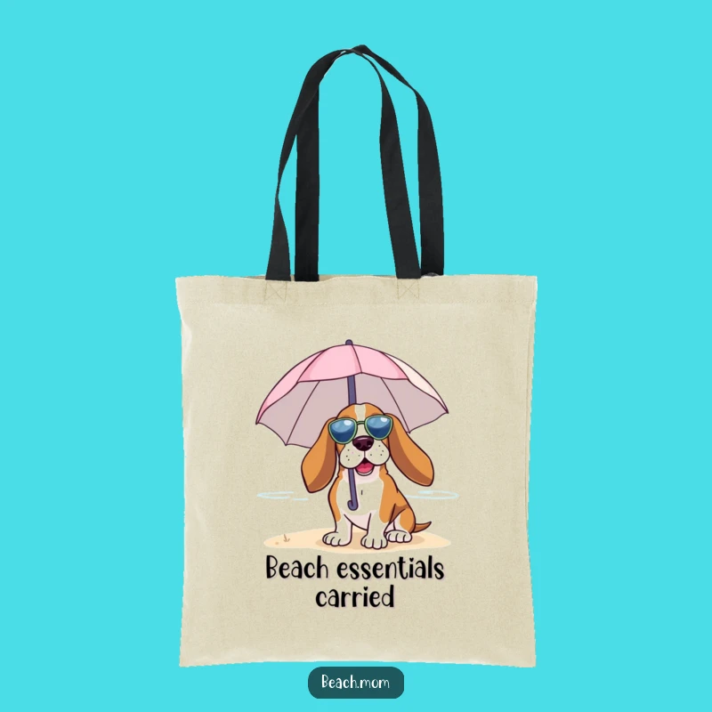 Funny Basset Hound Beach Umbrella Tote Bag: Relaxed Carry-All Gift