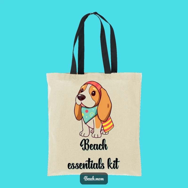 Funny Basset Hound Beach Tote Bag: Stylish Dog Accessory for Shoppers