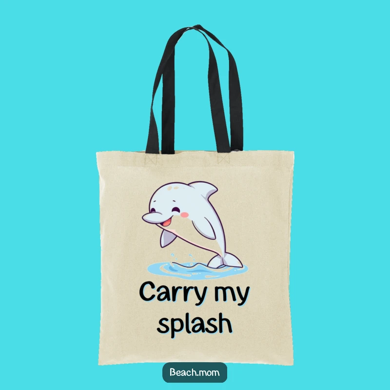 Funny Dolphin Leap Tote Bag: Humorous Beach Carryall, Perfect Gift