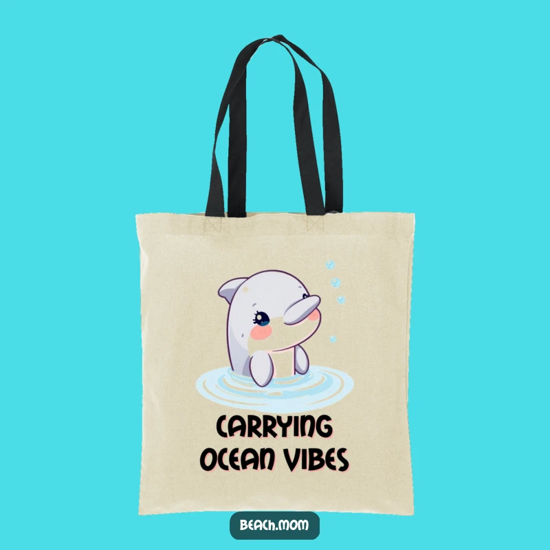 Funny Dolphin Bubble Tote Bag: Hilarious Ocean Pal, Stylish Carry-All, Perfect Gift!