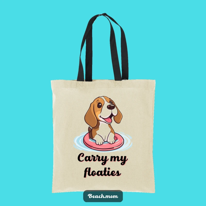 Funny Basset Hound Floaties Tote Bag - Water Day Essential Gift