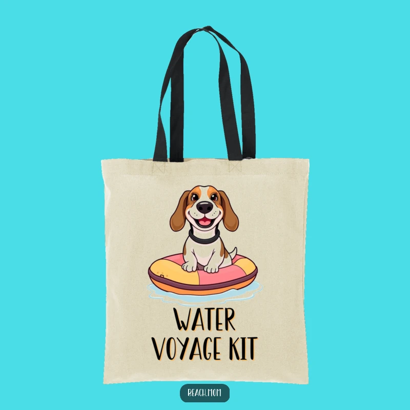 Funny Basset Hound Raft Tote Bag: Durable Dog Accessory for Beach