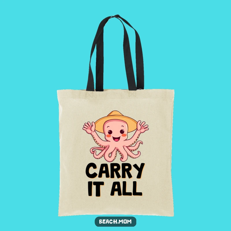Funny Octopus Sun Hat Tote Bag: Carry Your Joyful Waves Everywhere