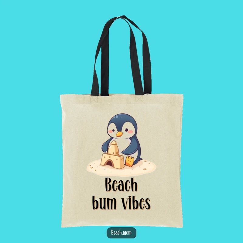 Funny Penguin Sandcastle Tote Bag: Hilarious Beach Companion for Everyday Errands