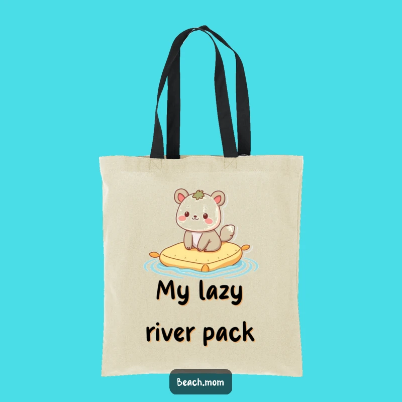 Funny Raft Animal Tote Bag, Happy Bobbing Friend, Perfect Gift for Relaxation