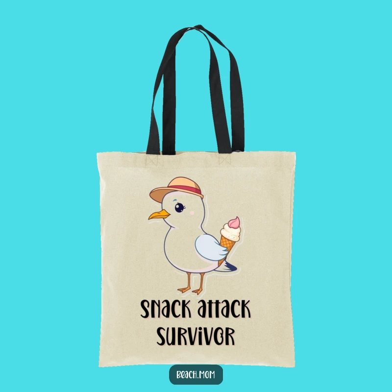 Funny Seagull Tote Bag: Chic Hat Ice Cream Carry-All Gift!