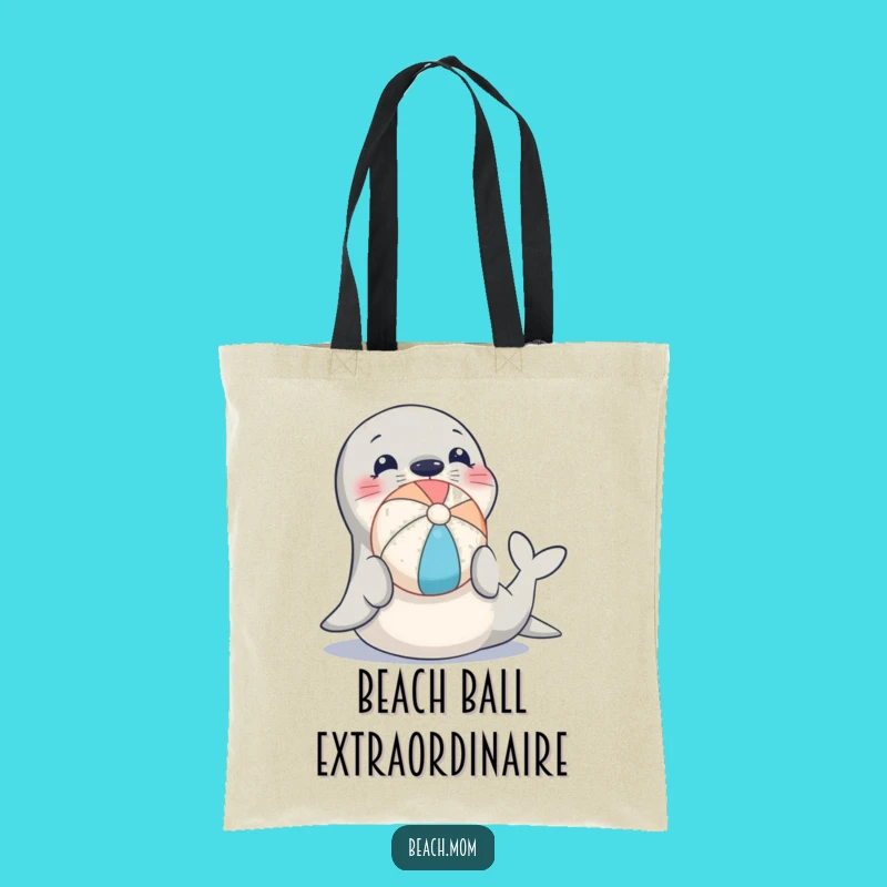 Funny Seal Tote Bag: Playful Beach Ball Carry-All Gift!
