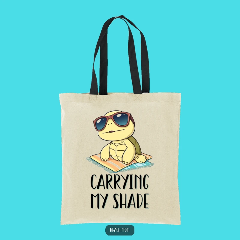 Funny Turtle Sunbathing Tote Bag: Carry Your Beach Vibes in Style