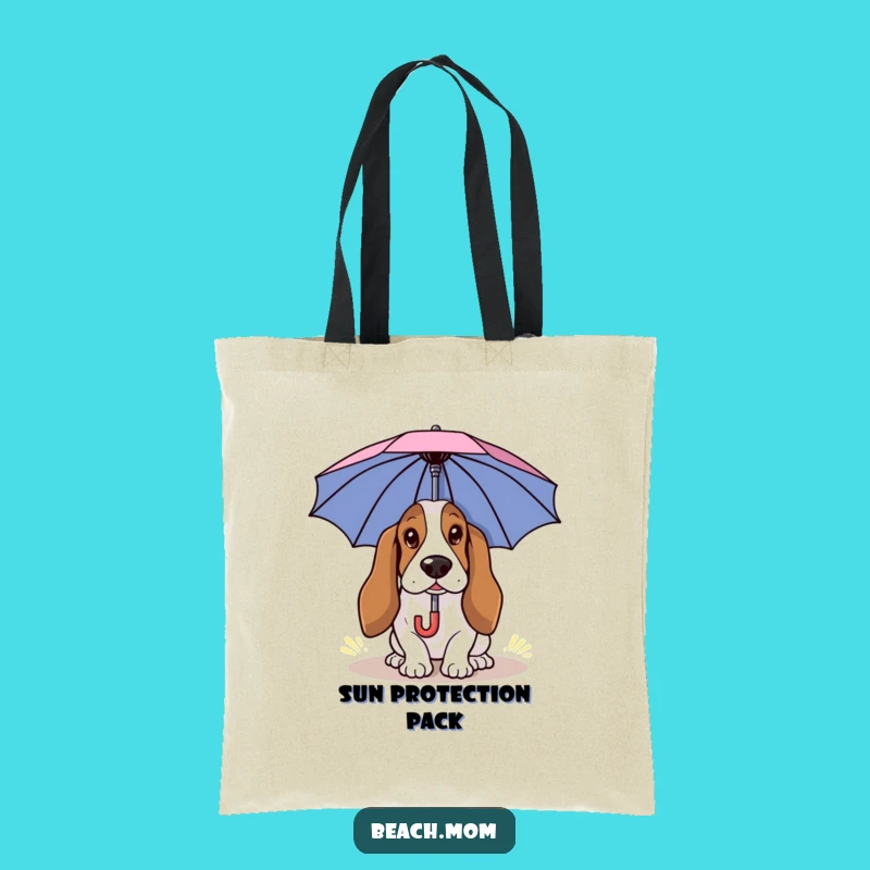 Funny Basset Hound Sun Tote Bag: Stylish Dog Accessory for Errands